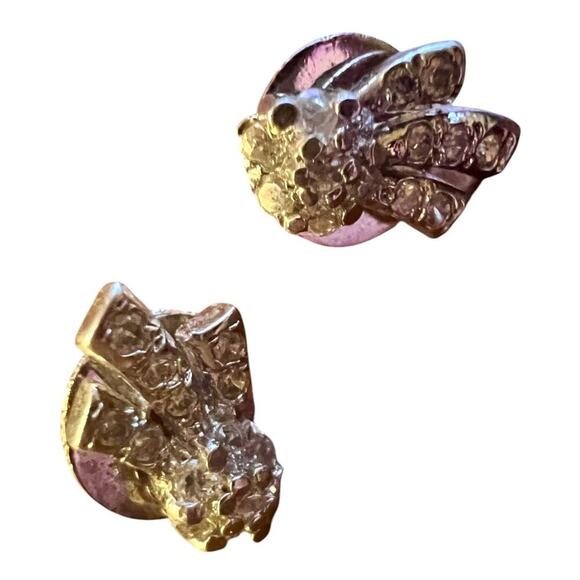 Small Vintage Earrings Starburst or Bow Shaped - Picture 6 of 7